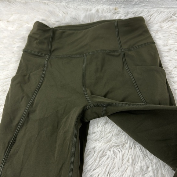 Lululemon Time To Sweat Crop 23" Dark Olive - Picture 3 of 9